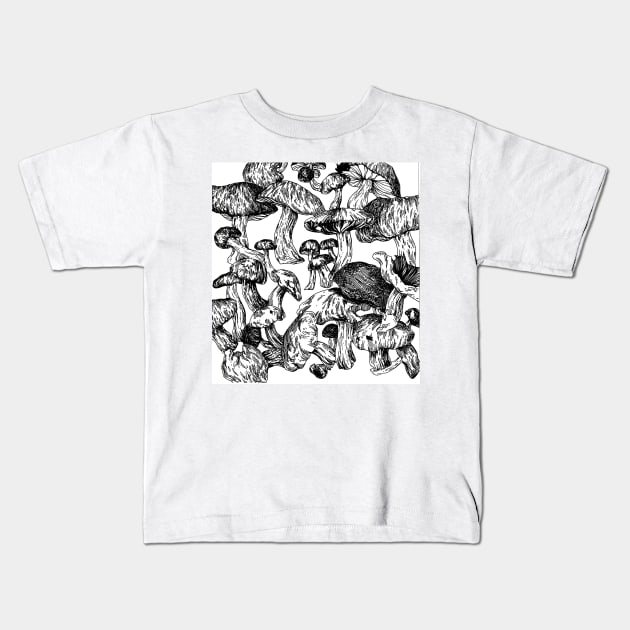 Mushrooms Kids T-Shirt by ShumsterArt